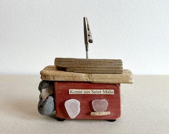 SALE Driftwood House Picture Holder | Handmade House Made from Driftwood & Reclaimed Wood | Nautical Decor | Unique Photo Holder