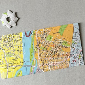 8 envelopes envelopes envelopes envelope origami star set atlas map Budapest Hungary image 5