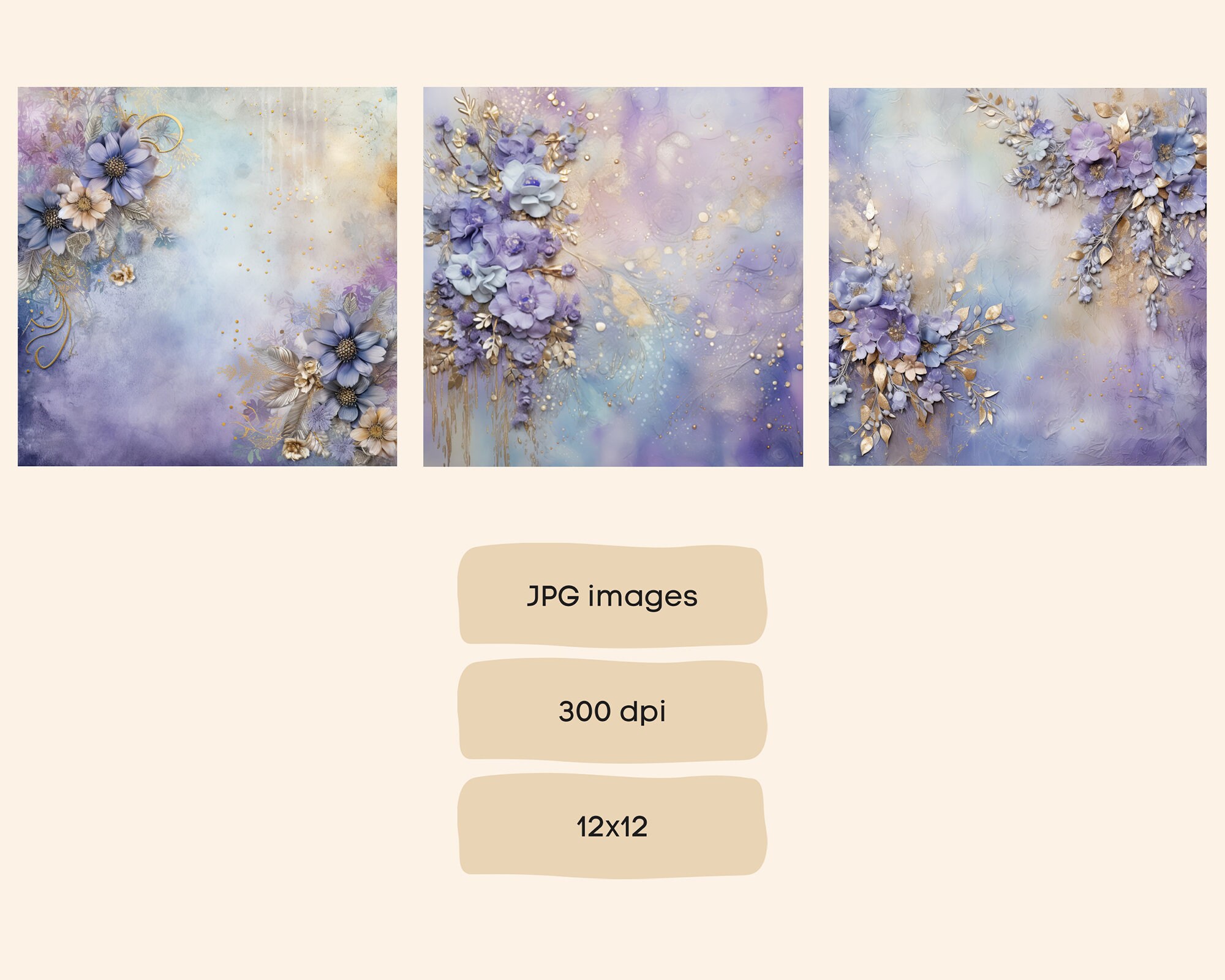 Floral Dreams Digital Paper Pack, Junk Journal Pages, Instant Download ...