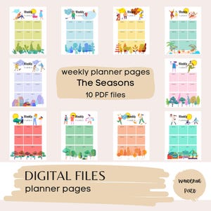 Weekly Planner Printable Pages, Commercial Use, 10 pages