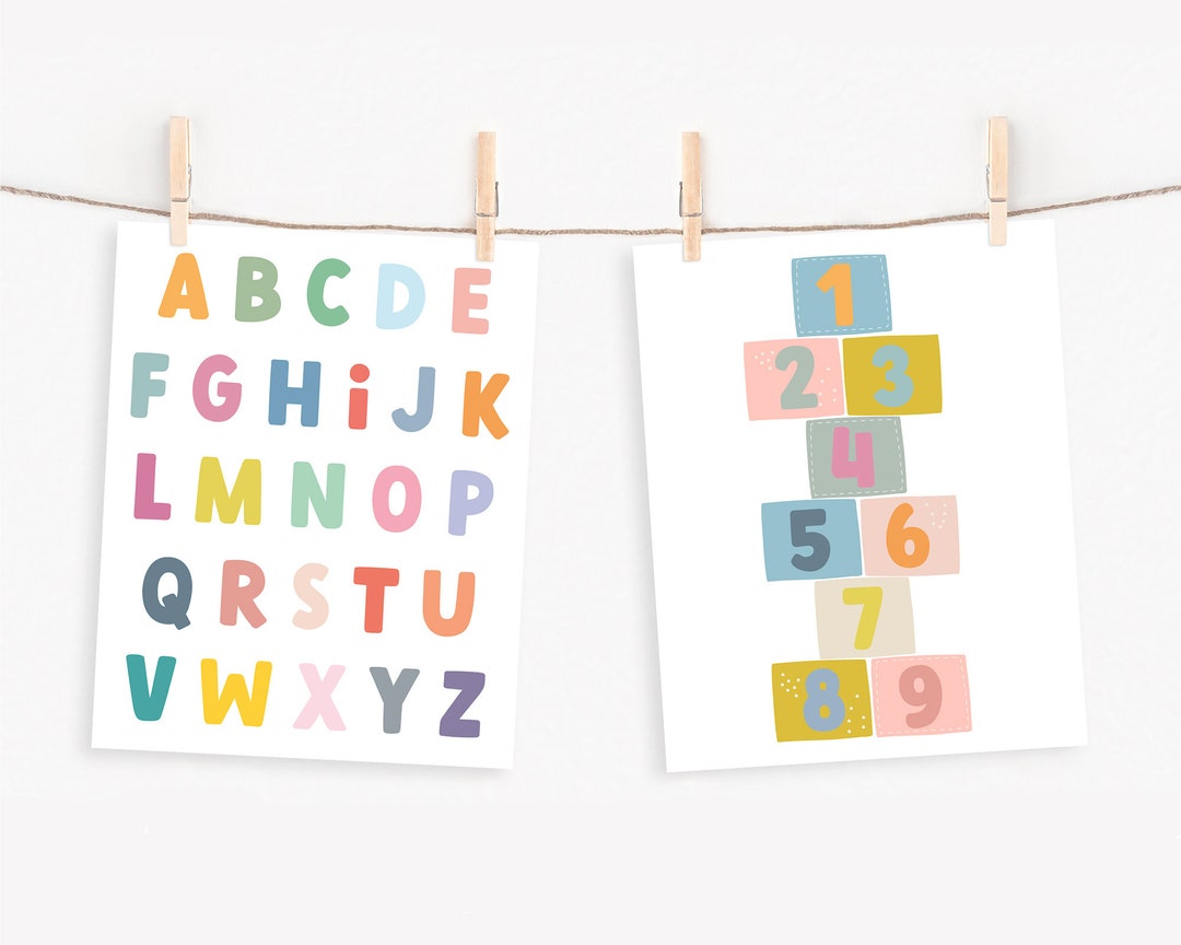 Educational Prints for Kids Alphabet Print Numbers Print - Etsy