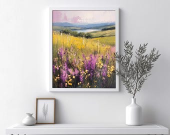 Yorkshire Countryside Wall Art, Landscape Printable, Farmhouse Decor, Digital Art Print