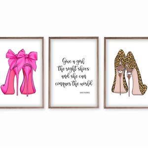 Fashion Wall Art, High Heels Poster, Dressing Room Decor, Heels Print, Shoes Print, Fashion Poster, Designer Wall Art Set, Fashion Shoes