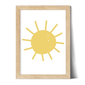 Sun Print, Boho Nursery Decor, Baby Bedroom Decor, Printable Nursery Art, Prints for Kids, Playroom Wall Art