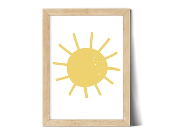 Sun Nursery Print: Boho Baby Bedroom Decor (Digital Download)