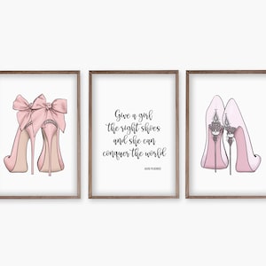 Fashion Wall Art, Dressing Room Decor, Heels Print, Shoes Print, Fashion Poster, Designer Wall Art Set