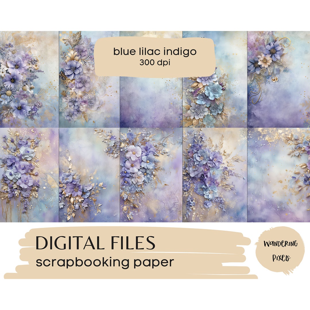 Floral Dreams Digital Paper Pack, Junk Journal Pages, Instant Download ...