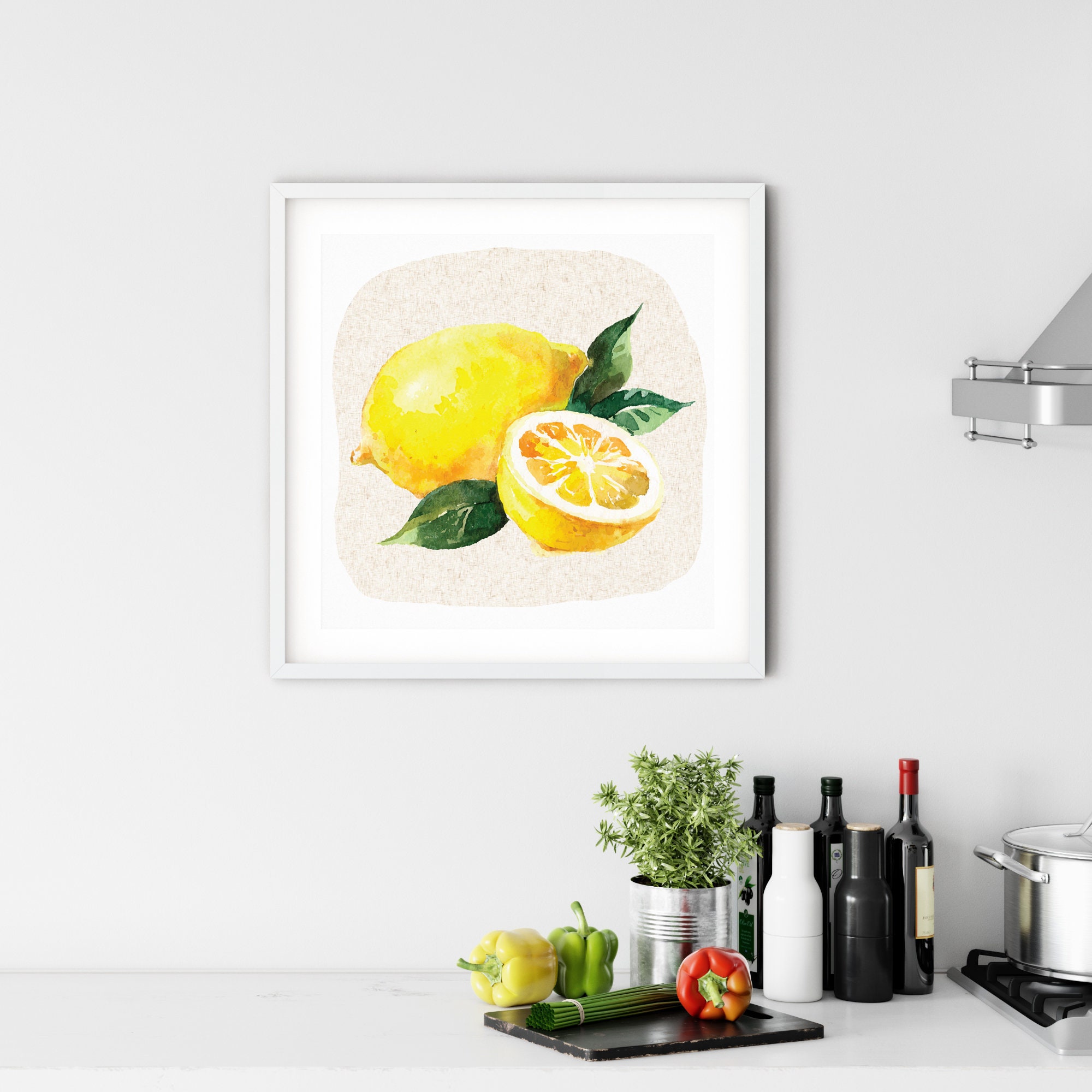 Watercolor Lemon Art Print Kitchen Wall Art Fruit Printable - Etsy