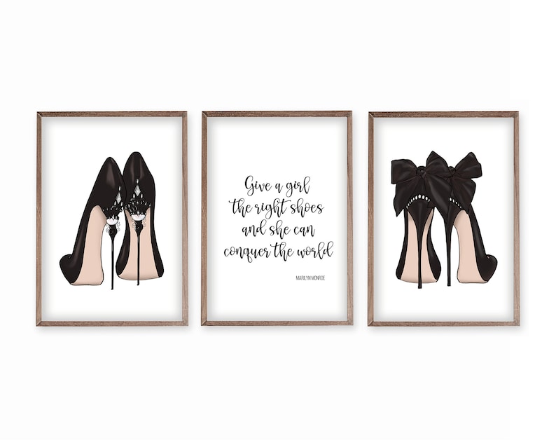 Fashion Wall Art, Black High Heels Poster, Dressing Room Decor, Heels
