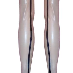 Seamed Latex Stockings | The &#39;Essential&#39; Collection | Latex Rubber Gummi | XS S M L XL | Range of colours