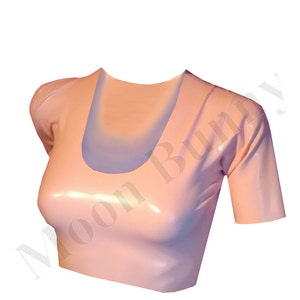 Cleavage T-Shirt / Crop Top | The &#39;Essential&#39; Collection | Latex Rubber Gummi | XS S M L XL | Range of colours