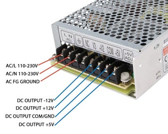 ユーロラック電源 (12V、-12V、5V) モジュラーシンセサイザー
