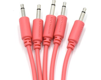 Eurorack Patchkabel PEACH, 5er Pack, 6 verschiedene Längen, Synthesizer Patchkabel, Mono Patchkabel, Synth Patchkabel, Farbe PEACH