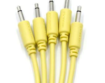 Eurorack Patch Cables YELLOW, 5 Pack, 6 different lengths, Synthesizer Patch Cables, Mono Patch Cables, Synth Patch Cables, Color YELLOW