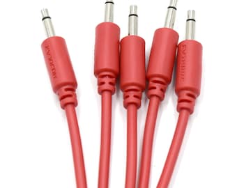 Eurorack Patchkabel ROT, 5er Pack, 6 verschiedene Längen, Synthesizer Patchkabel, Mono Patchkabel, DIY Synth Patchkabel, Farbe ROT