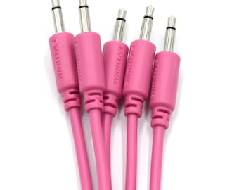 Eurorack Patchkabel PINK, 5er Pack, 6 verschiedene Längen, Synthesizer Patchkabel, Mono Patch Kabel, DIY Synth Patch Kabel, Farbe PINK
