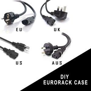 Cavo di alimentazione principale CA 1,5 m max. 250 V CA, presa di corrente Eurorack Custodia Eurorack fai-da-te
