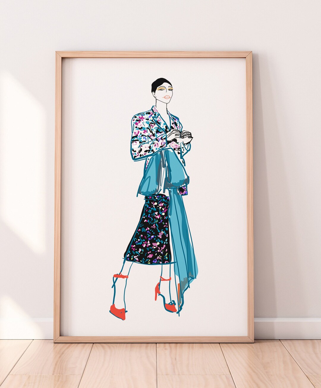 Modern Fashion Illustration Wall Art, Vogue Magazine Inspired