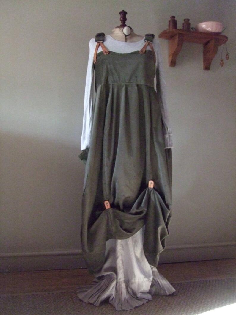UK 1214 or US 1012 Lagenlook handmade quirky balloon shaped soft corduroy pinafore overalls,Large Pocket Real leather adjustable braces