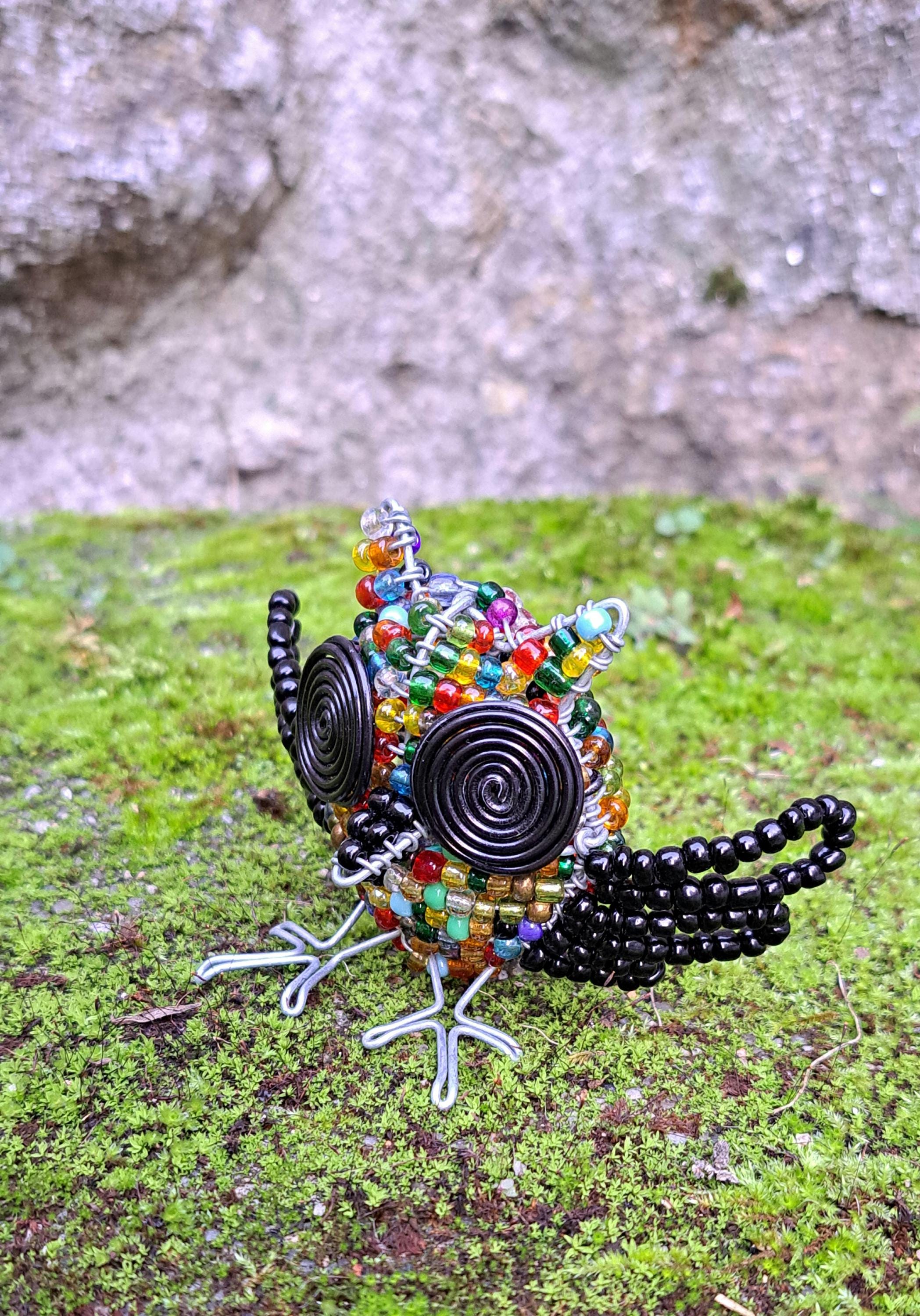 Beaded wire Owl sculpture | Home,garden decor.