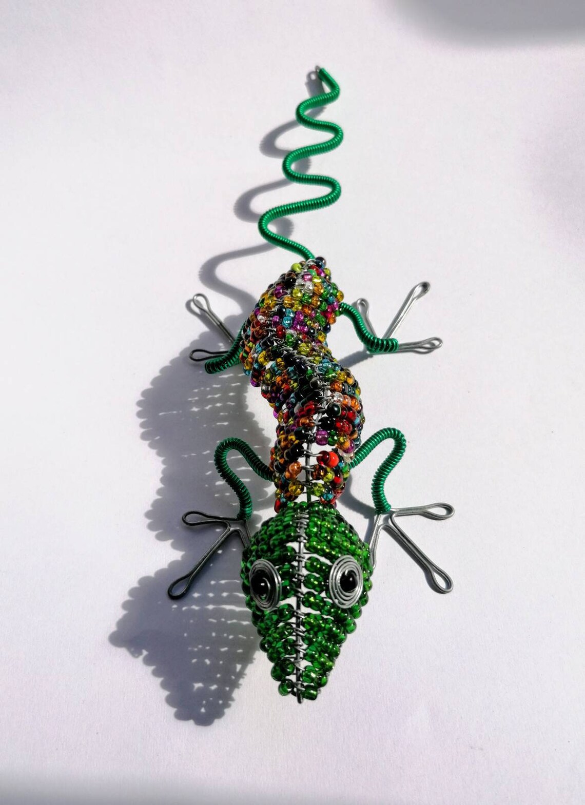 Bead and Wire Lizard Home Decor Etsy