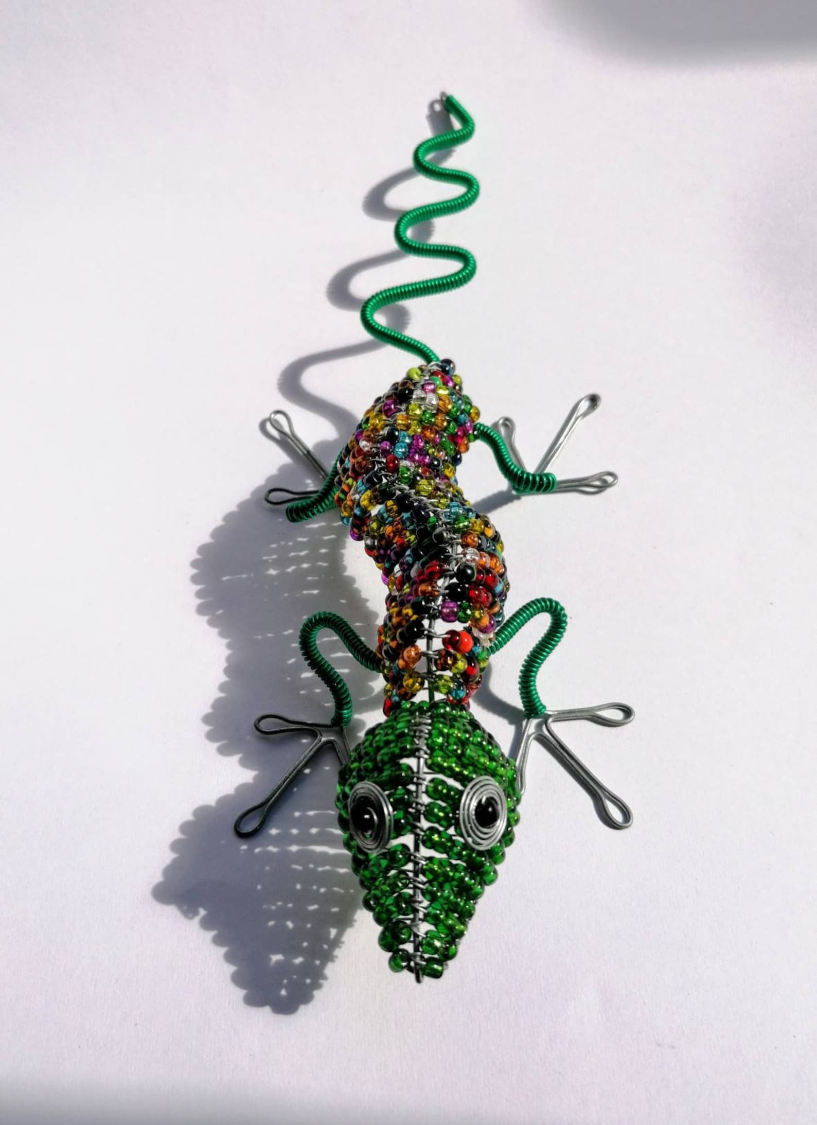 Bead and Wire Lizard Home Decor Etsy