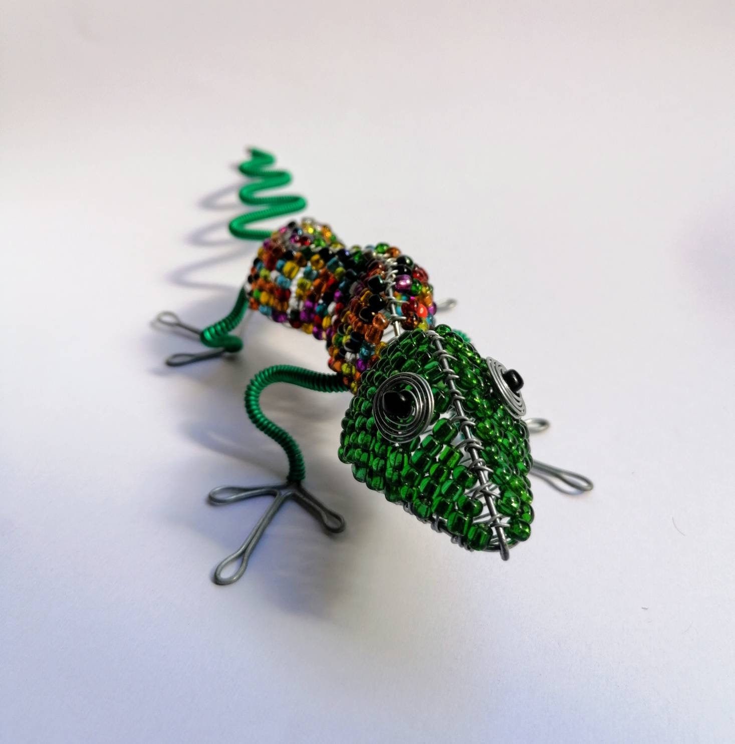Bead and Wire Lizard Home Decor Etsy