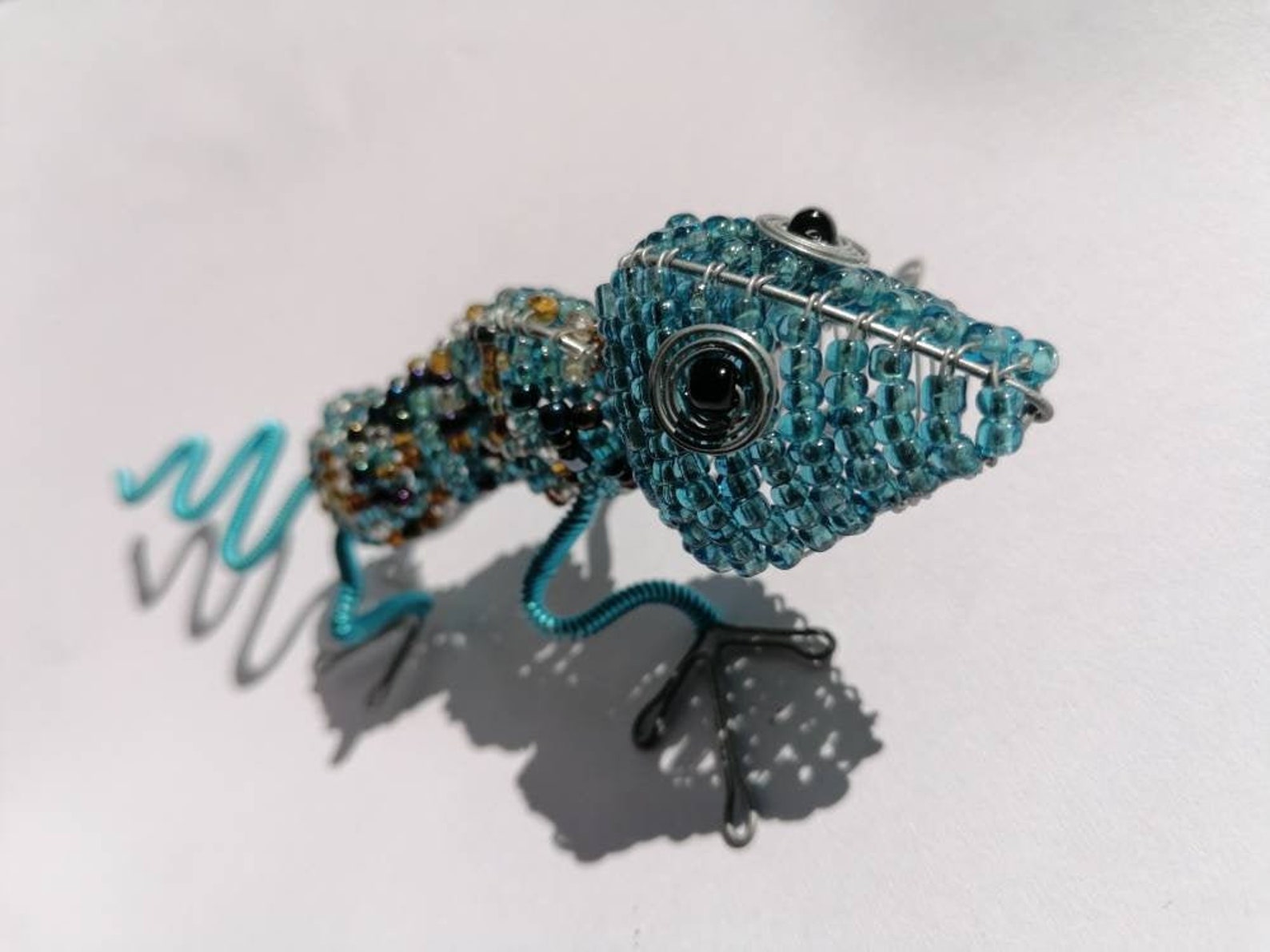 Bead and Wire Lizard Home Decor Etsy