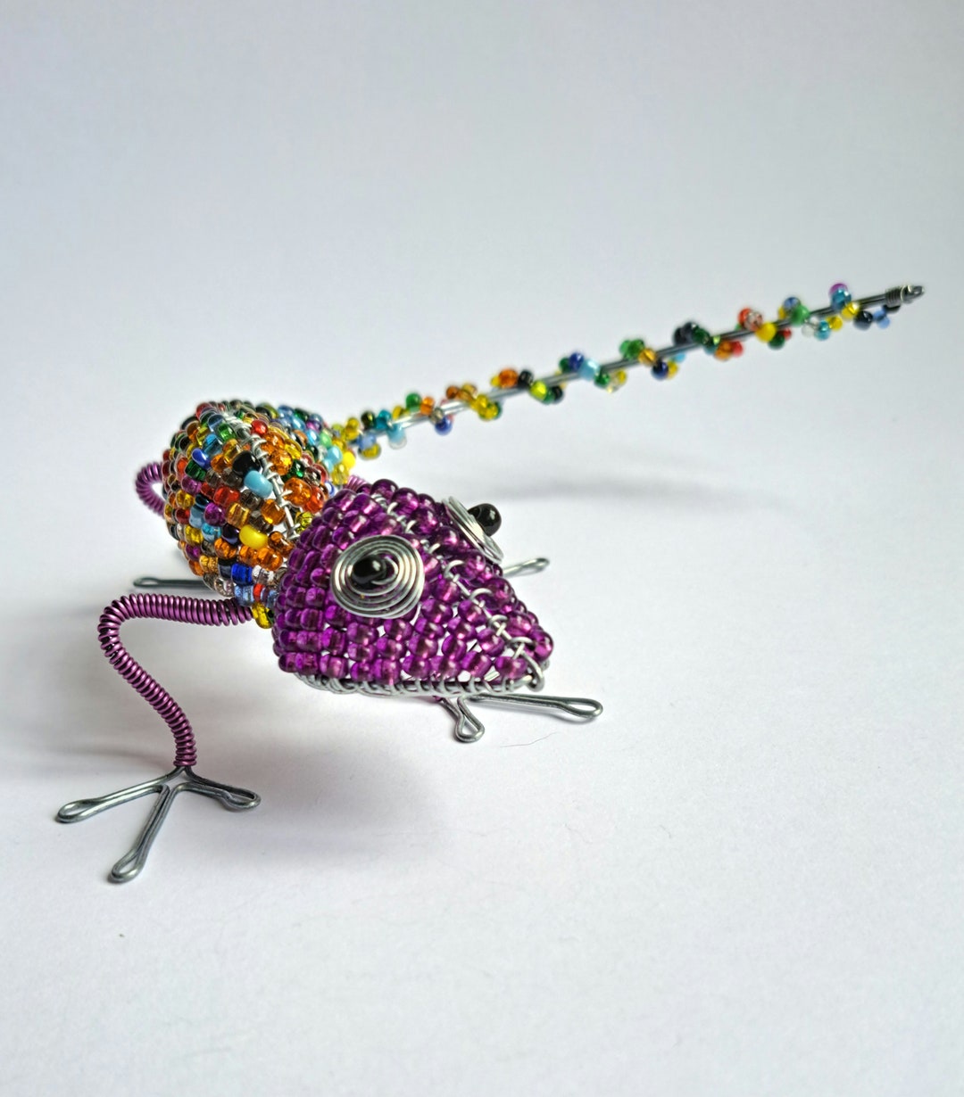 Beaded Wire Lizard Sculpture | Home/garden Decor. - Etsy