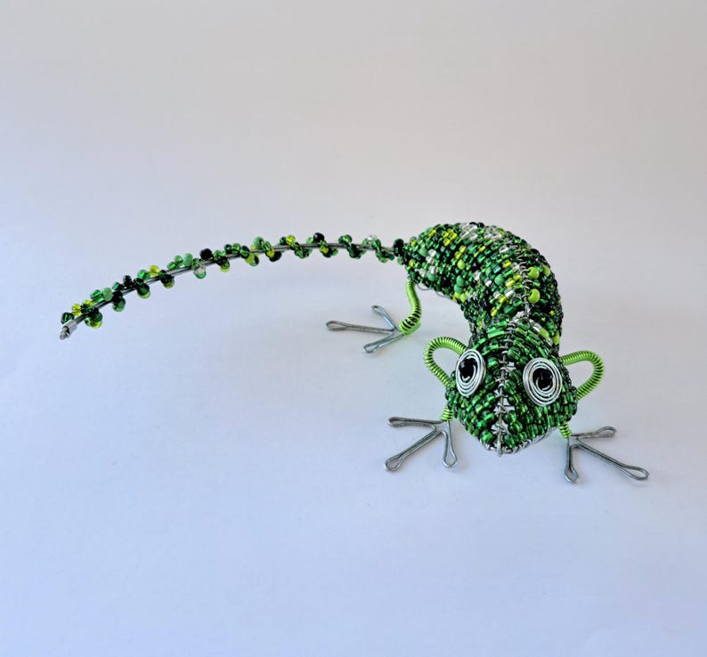 Bead and Wire Lizard | Home Decor - Etsy