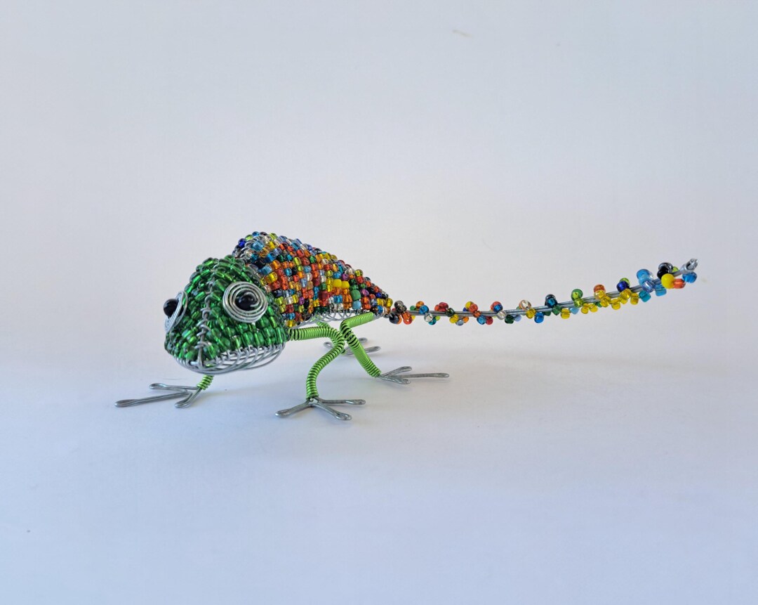 Beaded Wire Lizard Sculpture | Home/garden Decor. - Etsy