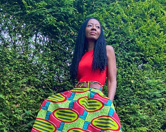 TILLY African print circle skirt