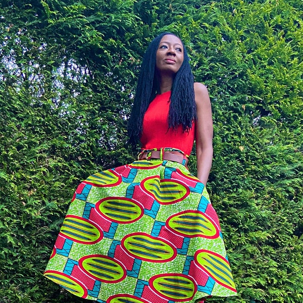 TILLY African print circle skirt