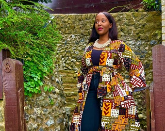 Hamata Duster in mustard and brown