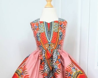 Full skirted Dashiki girl's dress