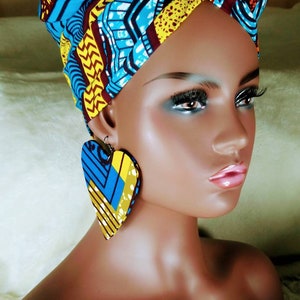 African print heart shaped earrings