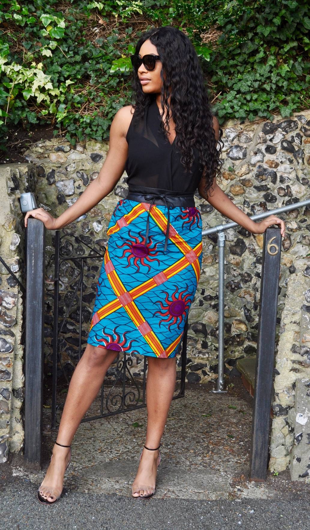 Image of African Print Pencil Skirt