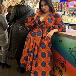 Zenda coat dress in a geometric vintage print main image 0