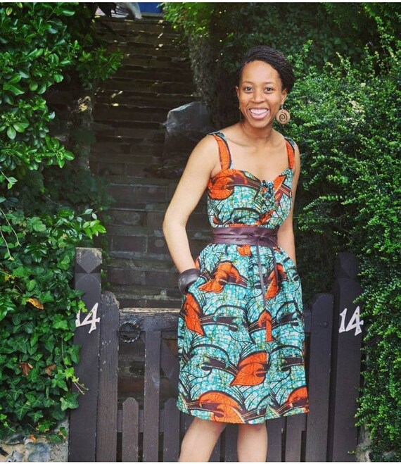 classic african print dresses SUKI African print vintage style dress