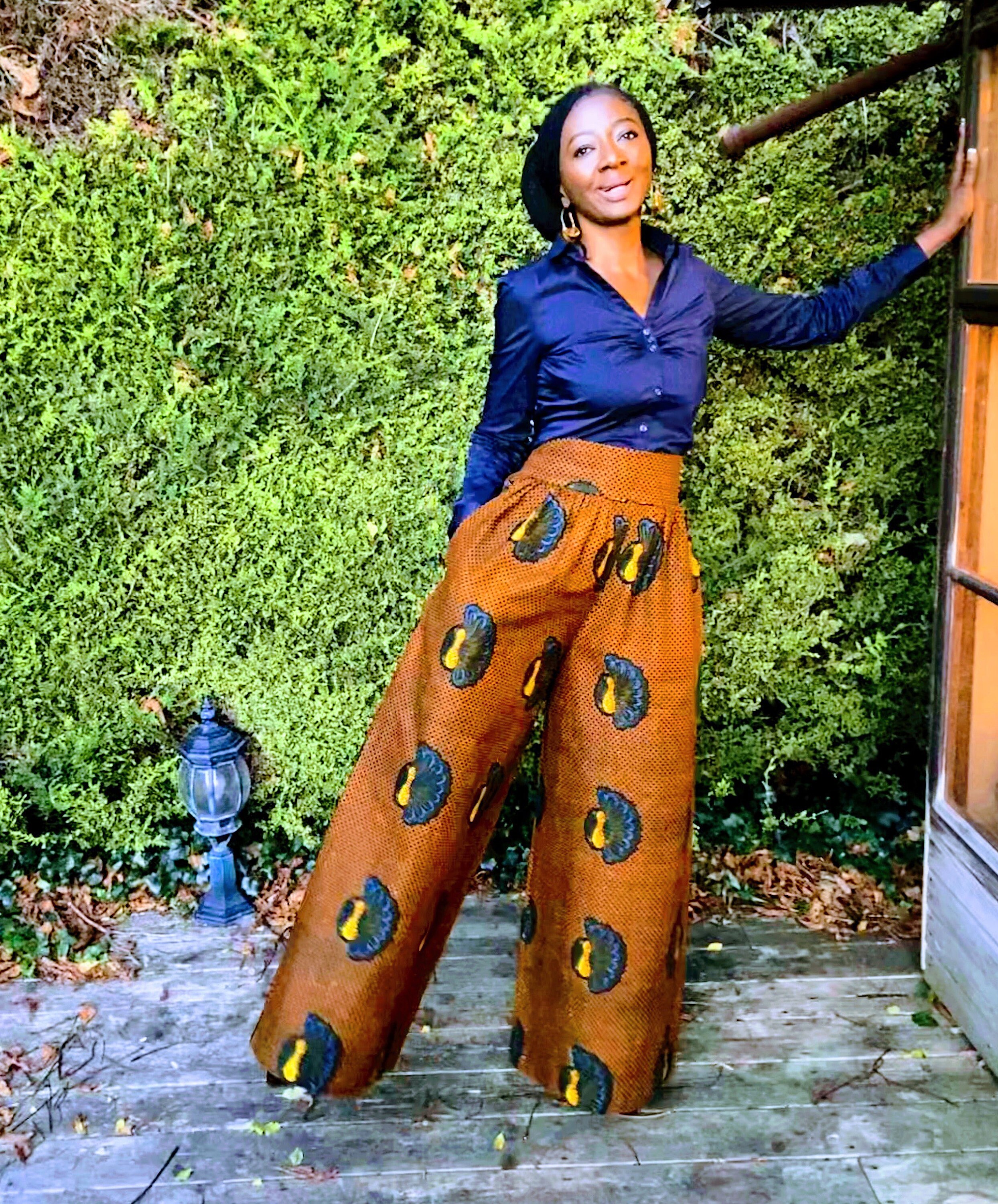 DIRLI African Print Wide Leg Trousers 