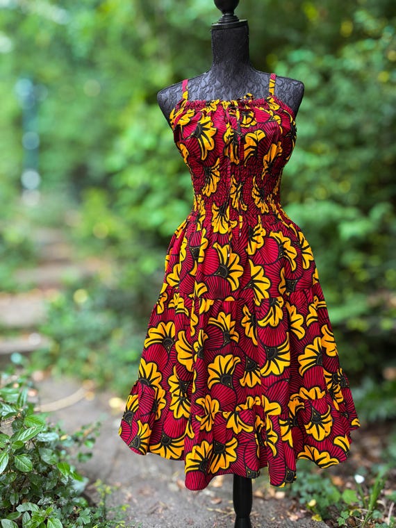 Sana Skinny Strap Red Sun Dress. Sana Skinny Strap Red Sun Dress.