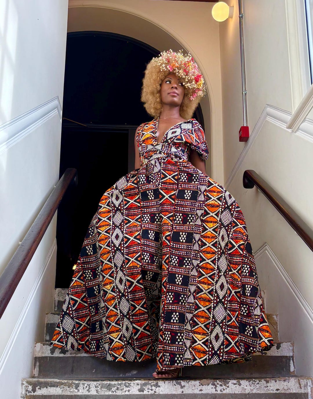Fula infinity free size jumpsuit in a geometric print.