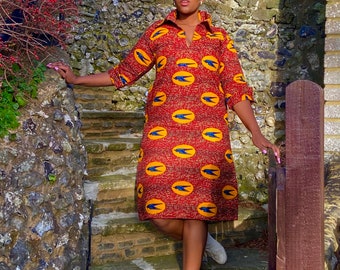 TANI African print Shirt dress