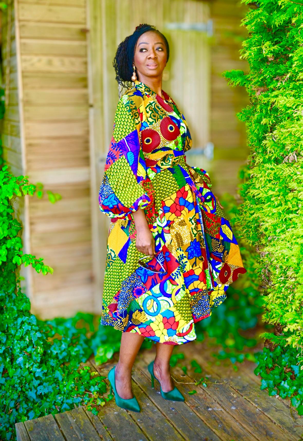 Zama Coat Dress in a Patchwork Print With Statement Sleeves. - Etsy