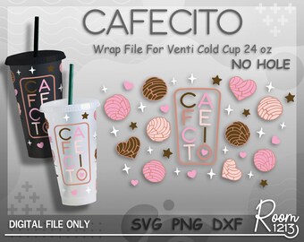 Cafecito Y Chisme No Hole Svg, Concha Pan Dulce Tumbler Wrap File, Mexican Bread Wrap File Svg, Full Wrap For Sbux Venti Cold Cup 24 oz