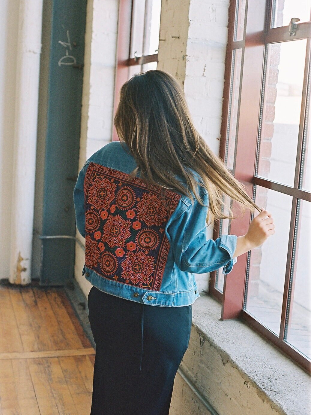 Embroidered Denim Jacket Embellished 
