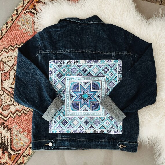 Gestickte Jeansjacke Verzierte Jeansjacke Hipster Denim | Etsy Gestickte Jeansjacke | Verschönert | Hipster Denim