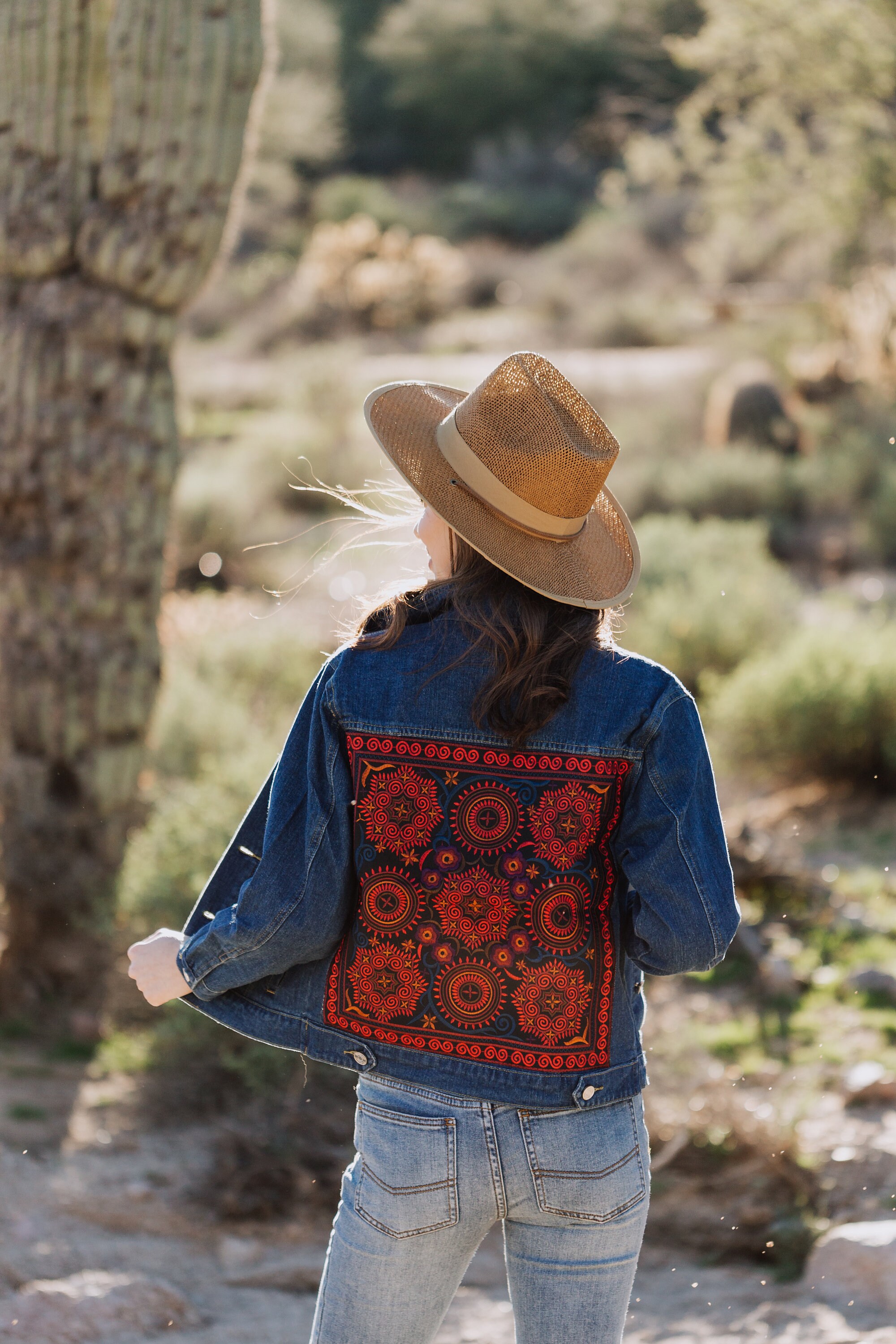 Embroidered Denim Jacket Embellished 