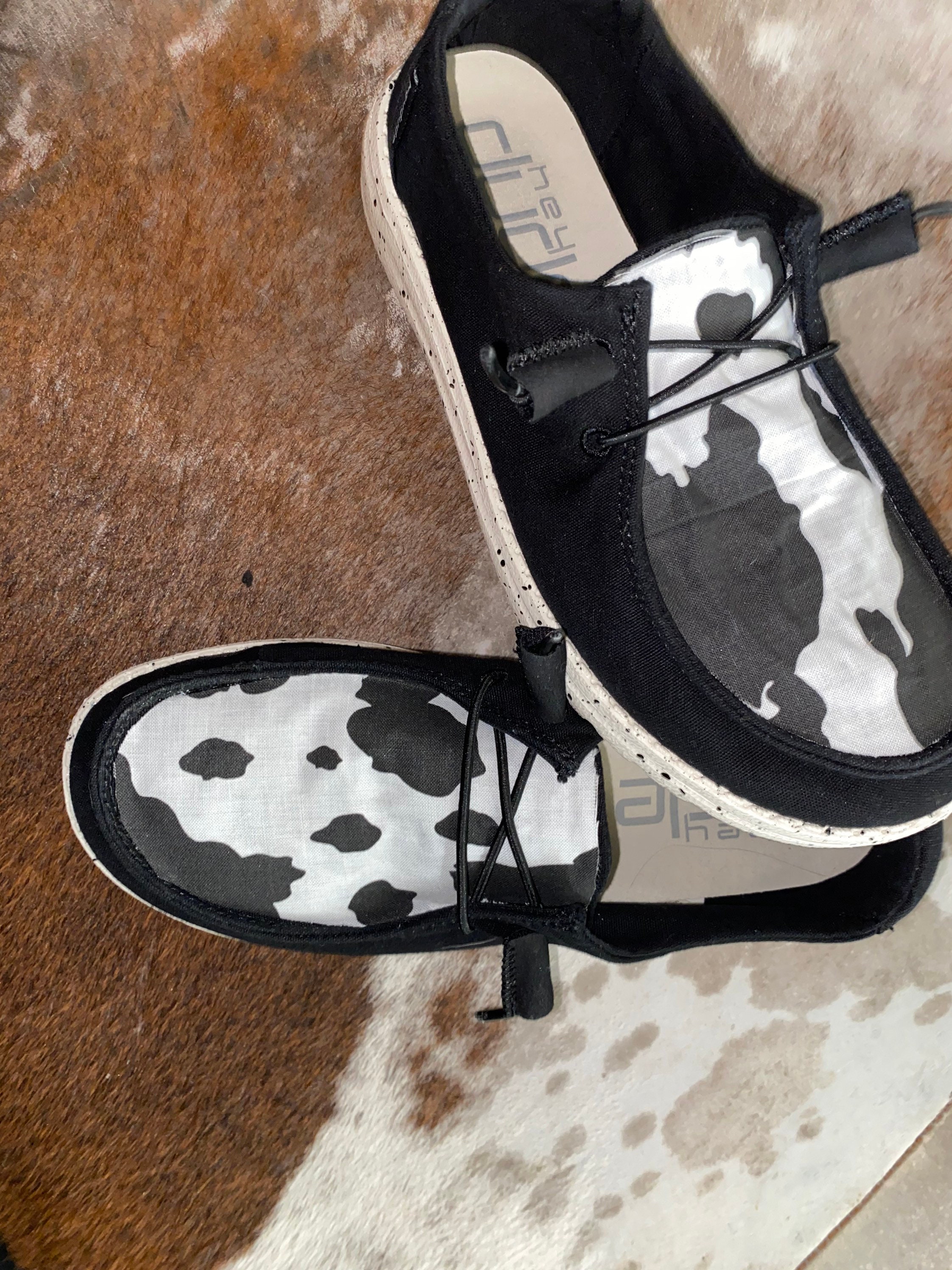 cow canvas shoes