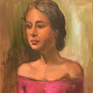 African Woman Portrait Original Oil Painting, black woman, fine art, collectible art, contemporary art, woman portrait
